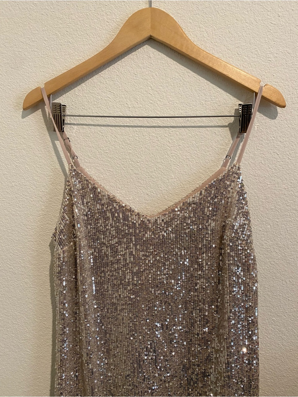 Banana Republic Silver Sequin Cami Dress